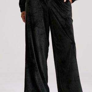 Wide leg fit velour joggers