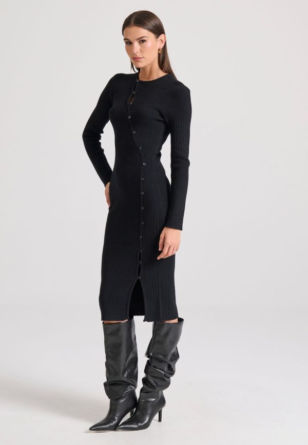 Midi wrapped dress with button closure