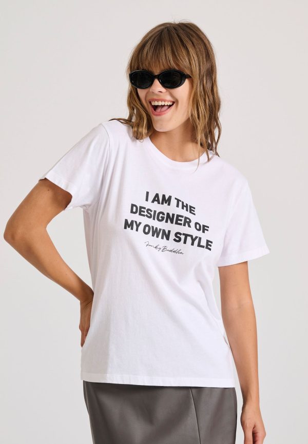 T-shirt with text artwork print on the chest - Image 2