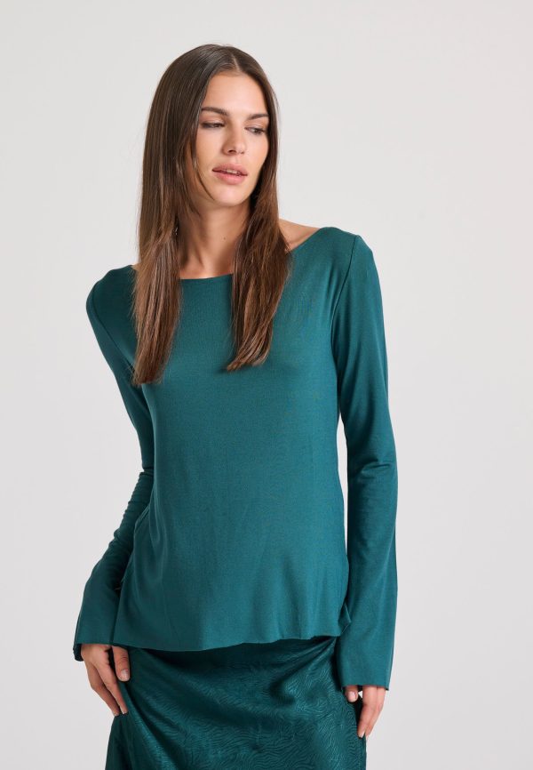 Women's long sleeve top with raw edges - Image 2
