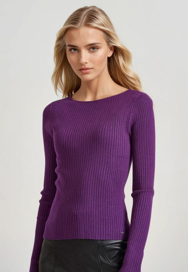 Women's viscose crew neck pullover - Image 3