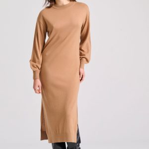 Maxi knitted dress wool and cashmere blend