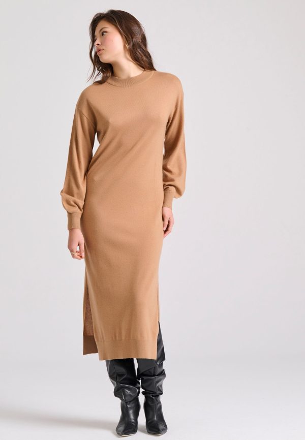 Maxi knitted dress wool and cashmere blend