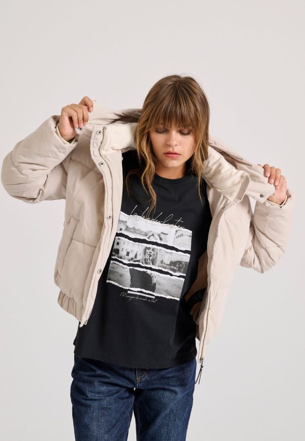 Puffer jacket with detachable hood - Image 2