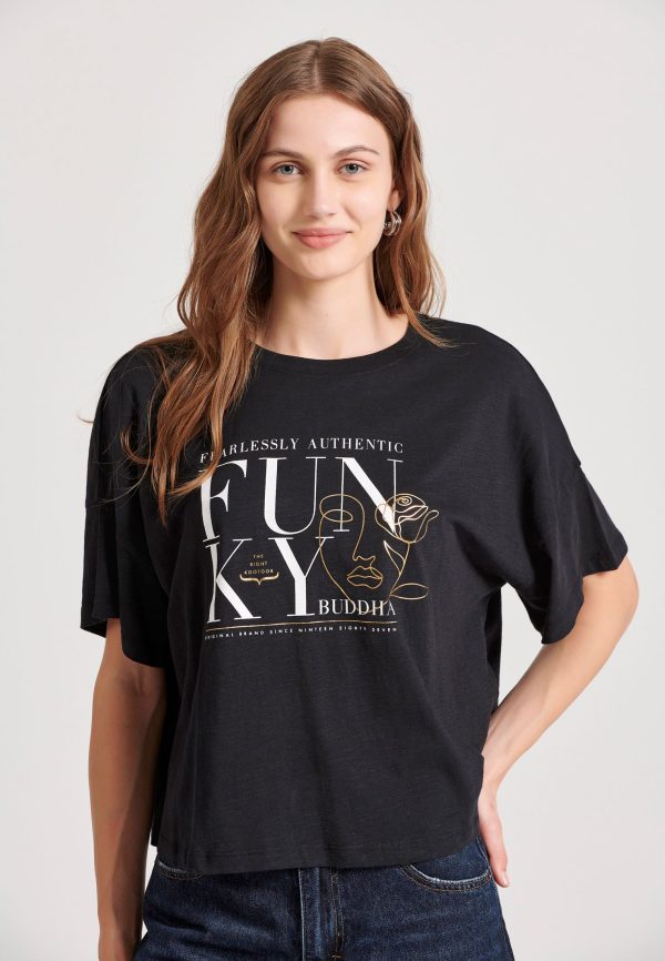 Loose fit t-shirt with graphic frame print