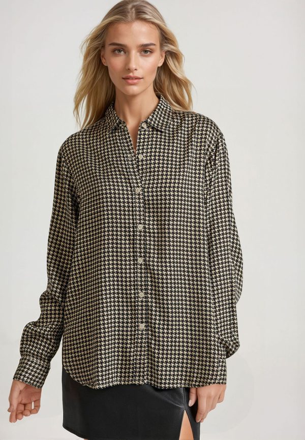 Loose fit long plaid shirt - Image 2