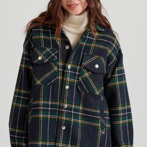 Flannel plaid shirt with chest pockets