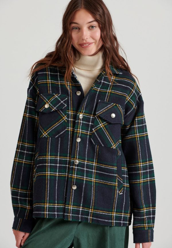 Flannel plaid shirt with chest pockets