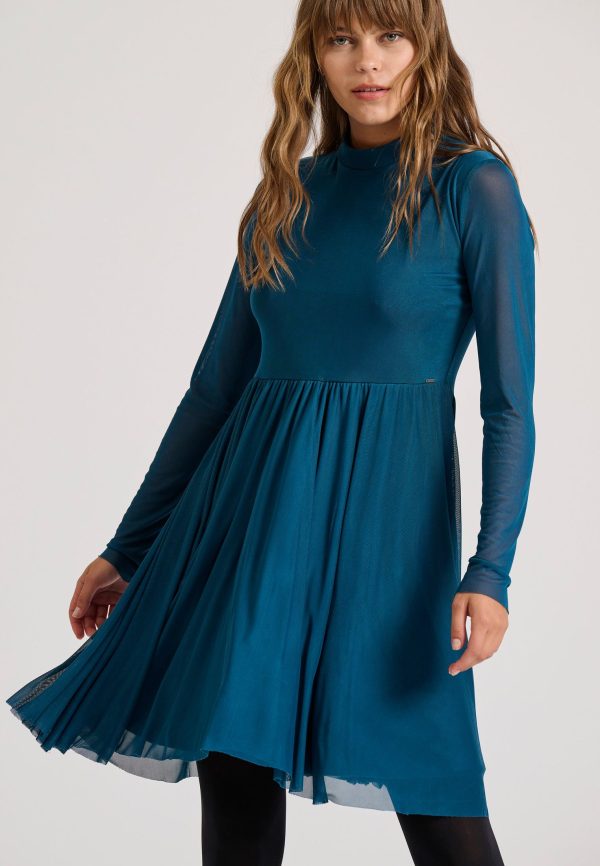 Mini dress with external lining and tulle