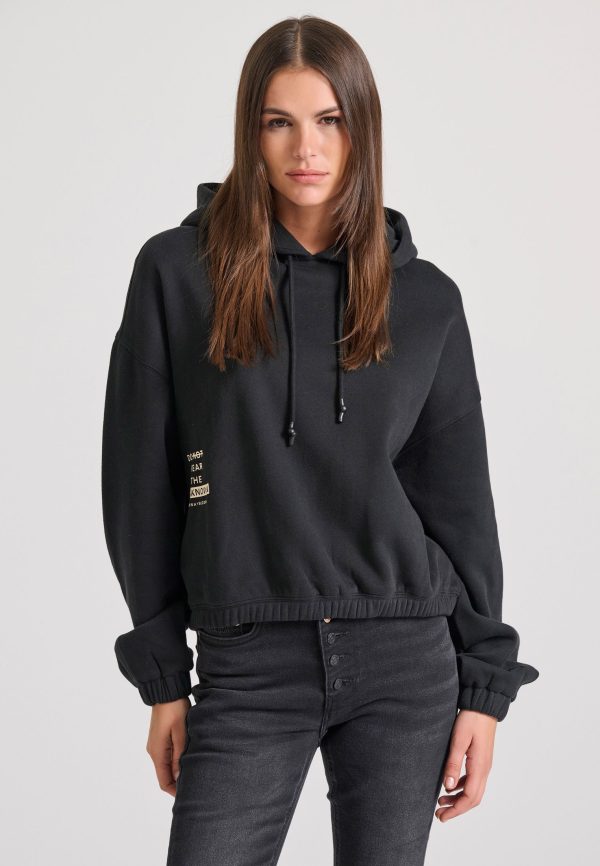 Relaxed fit overhead hoodie with print on the back
