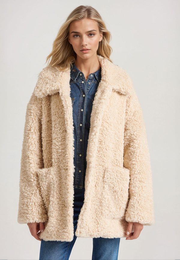 Loose fit faux fur jacket - Image 3