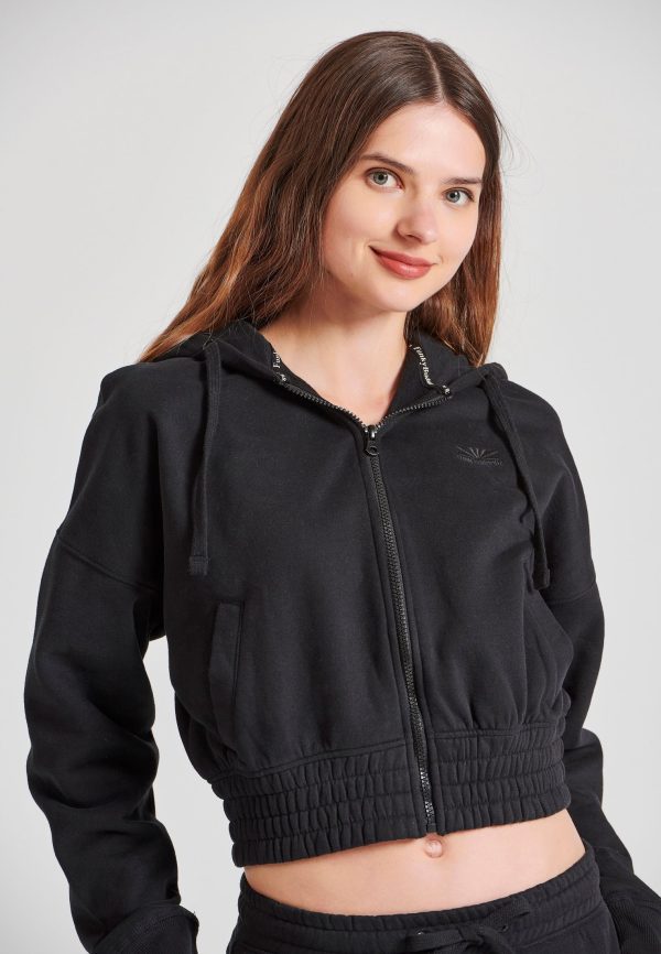 Women's loose fit zip-up hoodie