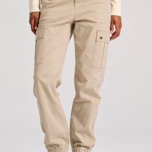 Women's cargo pants with cuffed hem