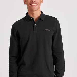 Longsleeve pique cotton polo shirt