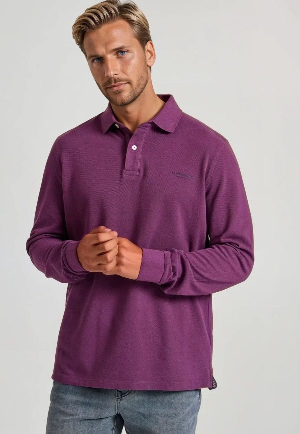 Longsleeve pique cotton polo shirt - Image 4