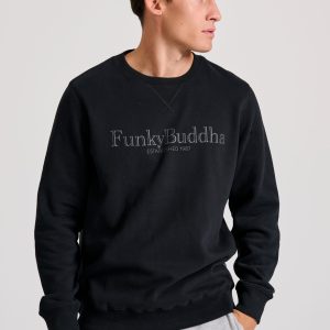 Mens' crew neck sweatshirt with branded chest print