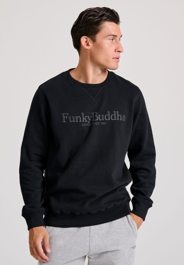 Mens' crew neck sweatshirt with branded chest print
