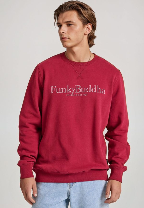 Mens' crew neck sweatshirt with branded chest print - Image 3