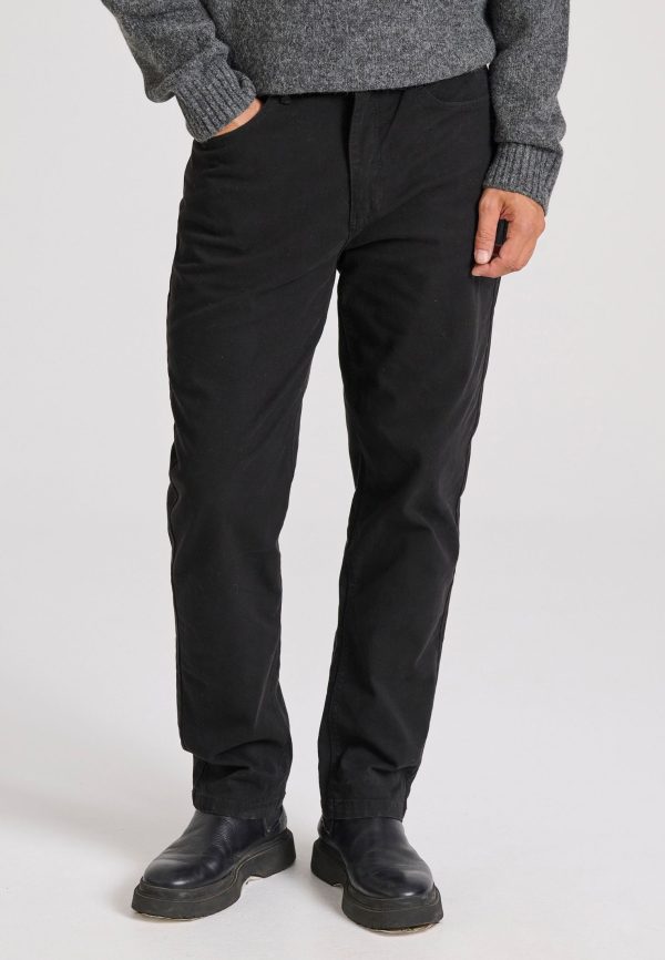Loose tapered fit casual pants in jacquard pattern