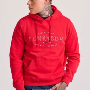 Men's chest printed overhead hoodie