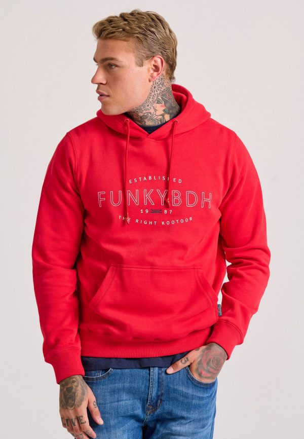 Men's chest printed overhead hoodie