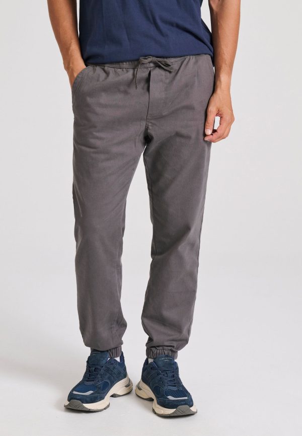 Chino jogger pants in micro jacquard weave - Image 2