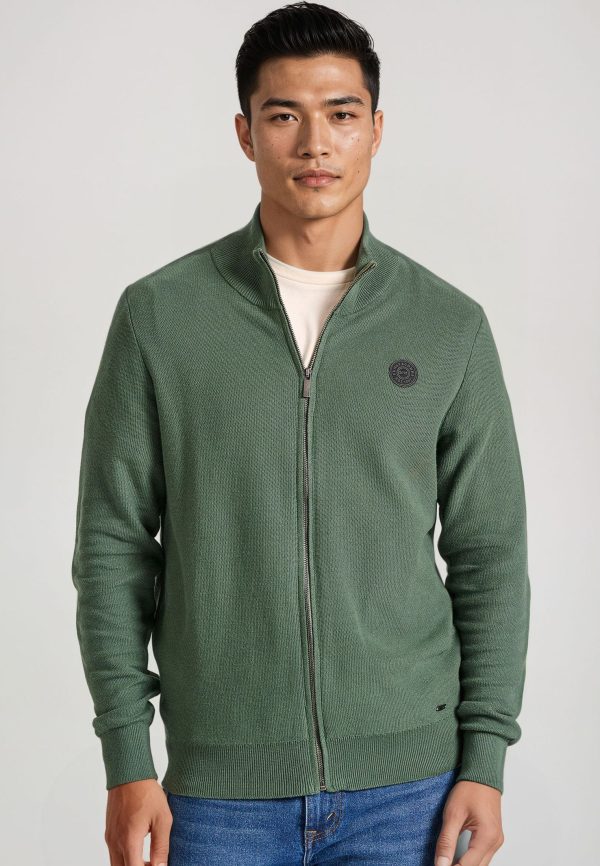 Men's knitted cardigan with rubber label - Image 2