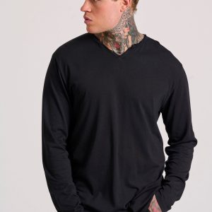 Relaxed fit henley neck t-shirt