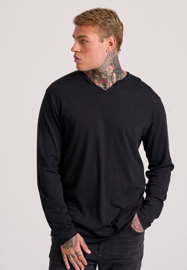 Relaxed fit henley neck t-shirt