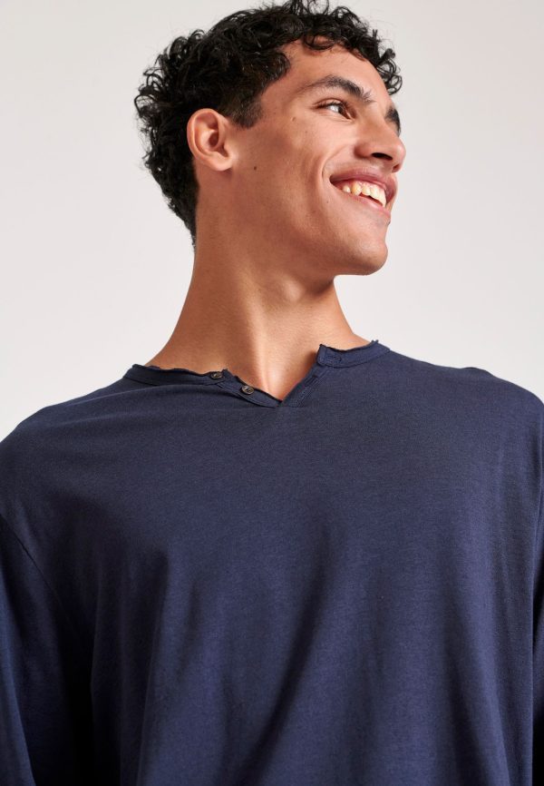 Relaxed fit henley neck t-shirt - Image 3