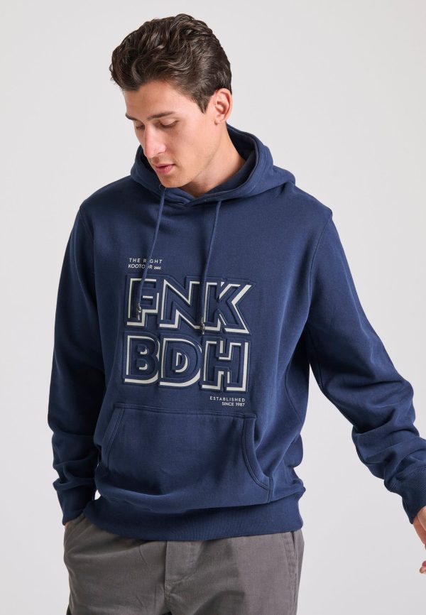 Relaxed fit overhead hoodie with embossed print on the chest - Image 2