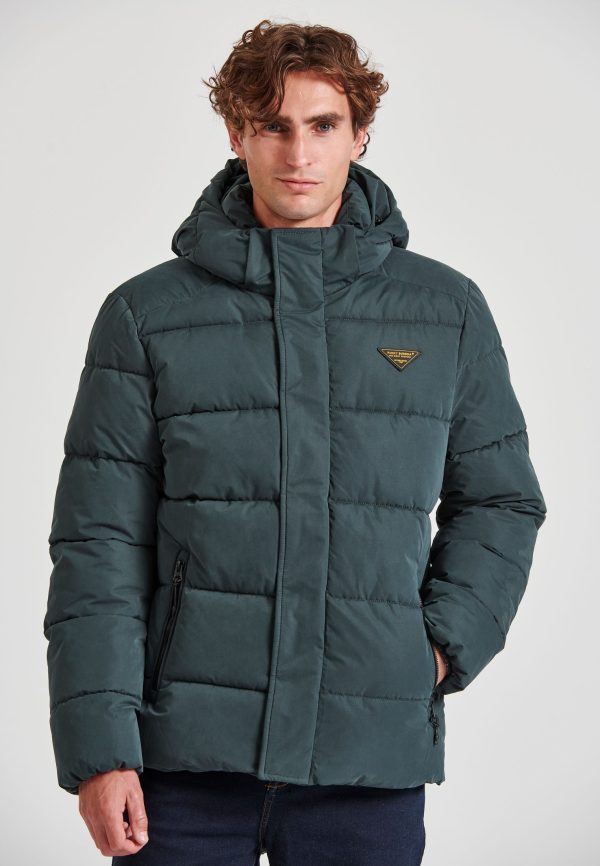 Men's puffer jacket with detachable hood - Image 4