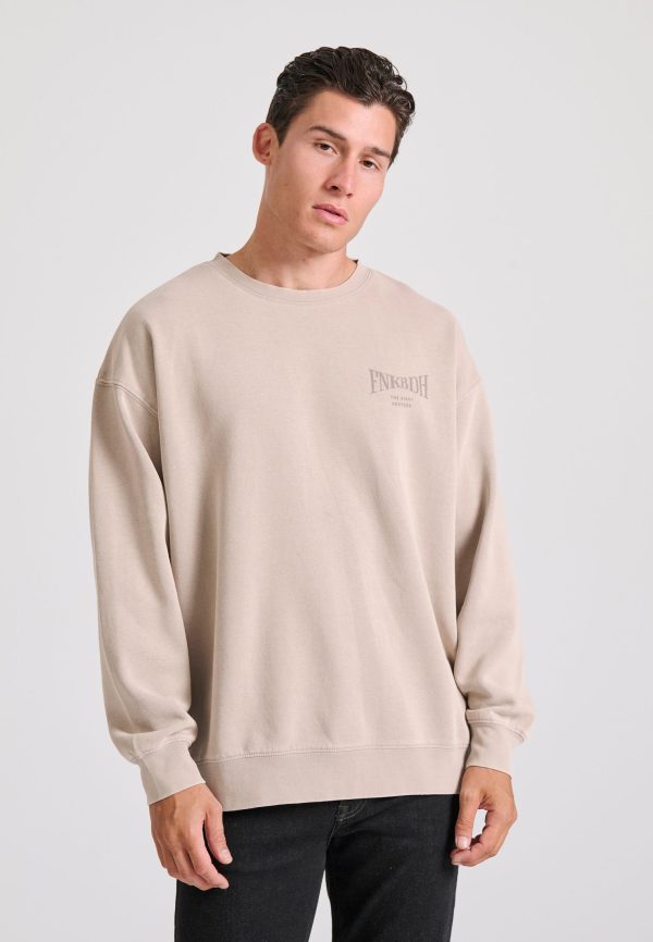 Oversized garment dyed sweatshirt with print on the back - Image 2