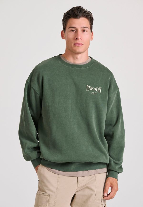Oversized garment dyed sweatshirt with print on the back - Image 3