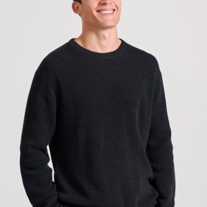 Loose fit casual sweater with structure weaving
