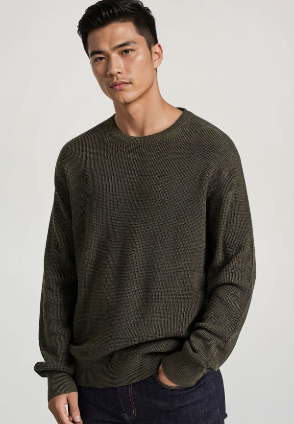 Loose fit casual sweater with structure weaving - Image 3