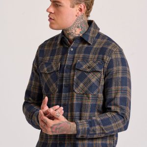 Overshirt flannel plaid shirt with pockets