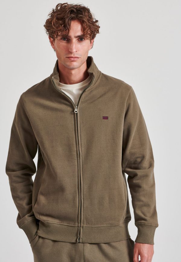 Men's turtle neck zip-up cardigan