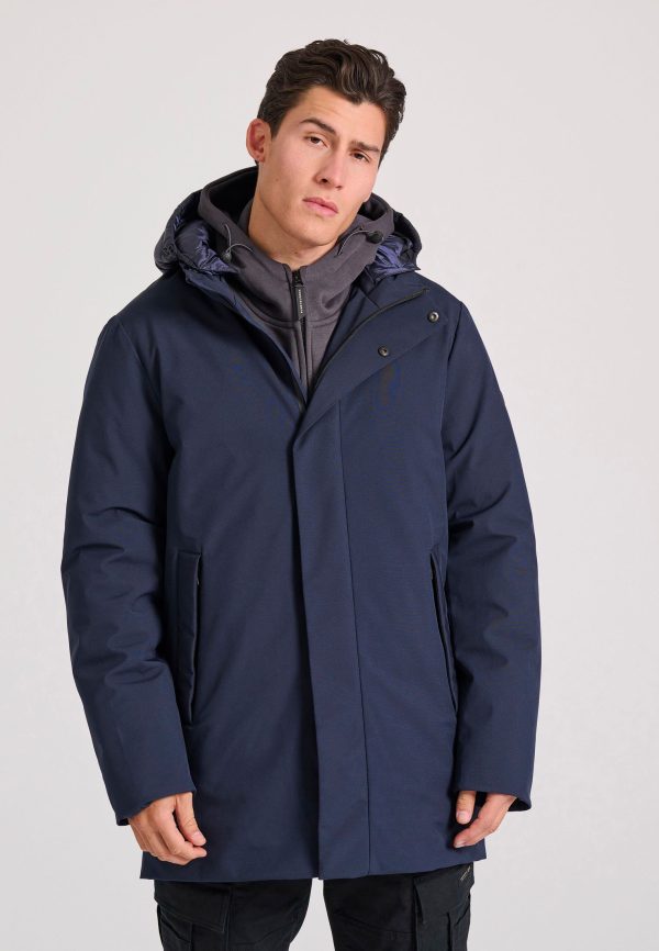 Men's parka with detachable hood