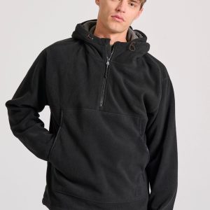 Oversized half-zip sweatshirt with adjustable drawstring