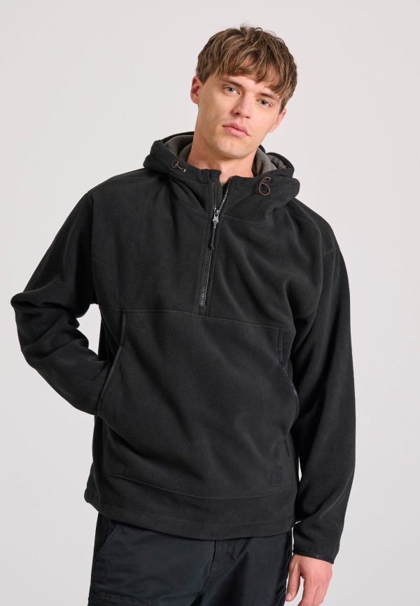 Oversized half-zip sweatshirt with adjustable drawstring