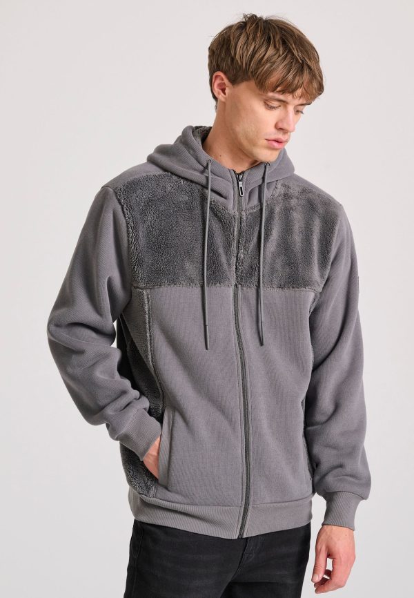 Oversized zip-up hoodie with inner lining