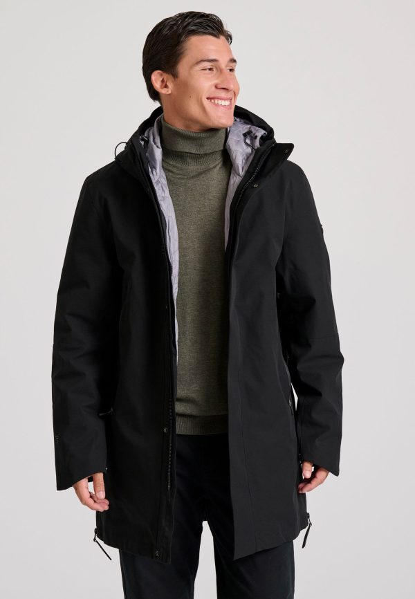Men's parka with inner detachable quilted jacket