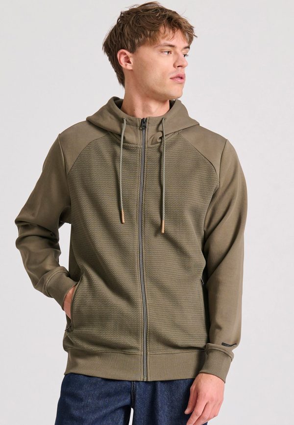 Men's zip-up hoodie with wafle weaving - Image 2