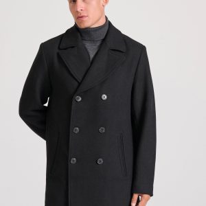 Men's wool blend semi-coat