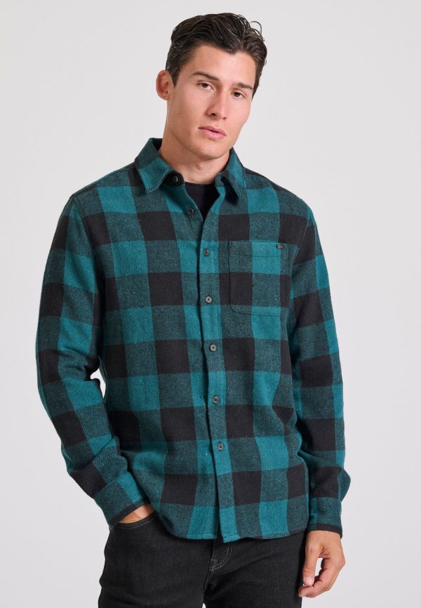 Flannel plaid shirt with chest pocket - Image 3