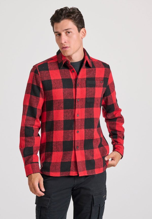Flannel plaid shirt with chest pocket - Image 4