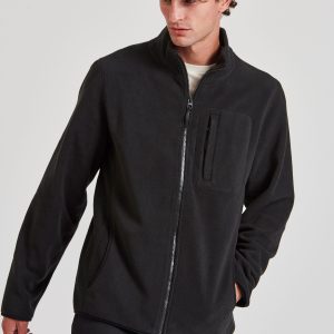 Fleece zip-up cardigan with zip-up chest pocket