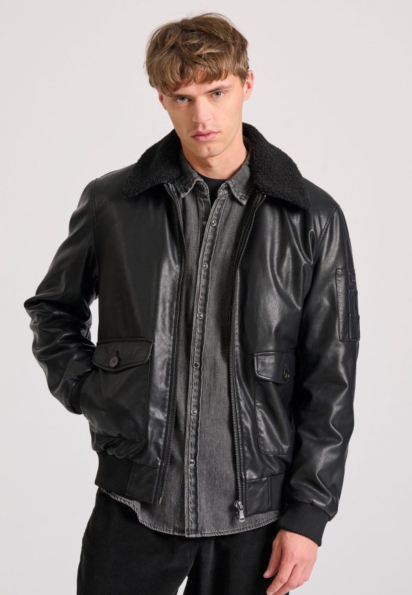 Bomber eco-leather jacket  (PU)