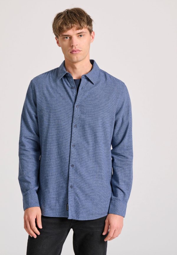 Flannel shirt in melange weave - Image 2
